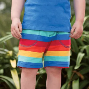 Frugi Little Stripy Shorts - Rainbow Stripe