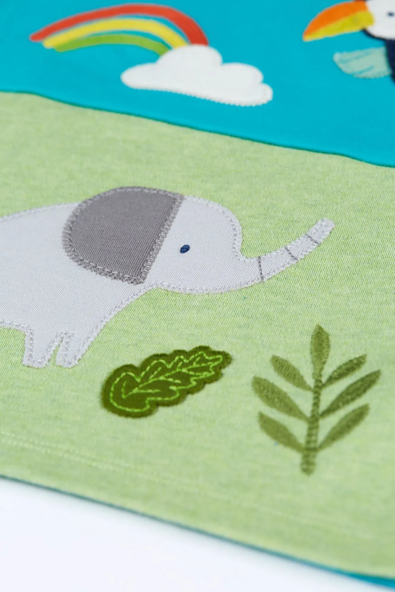 Frugi Penryn Panel Infant T-Shirt Tropical Elephant