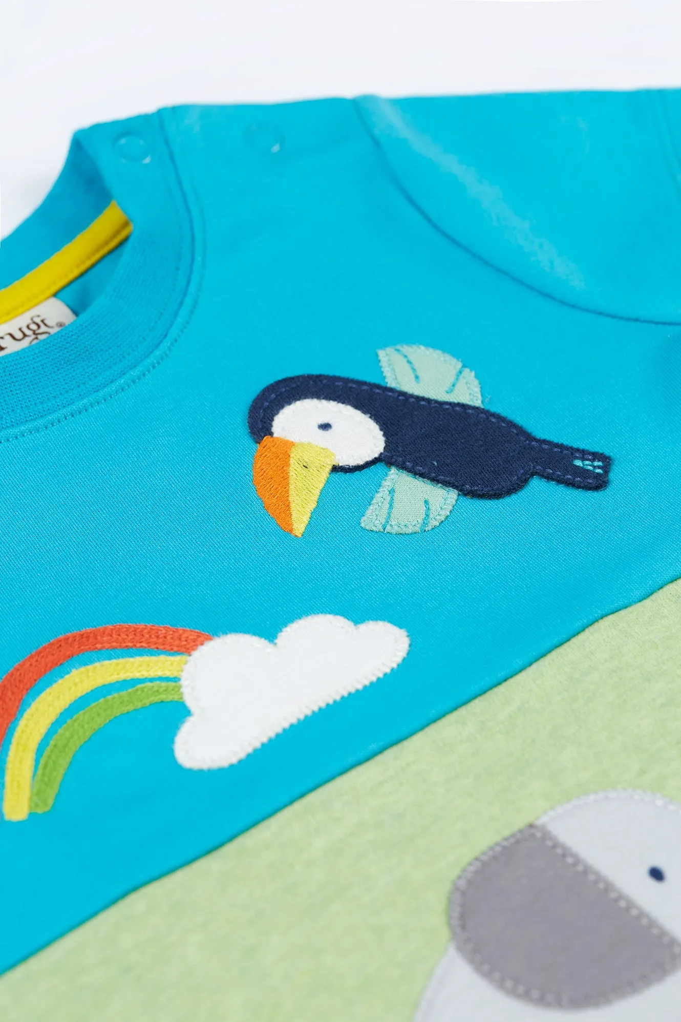 Frugi Penryn Panel Infant T-Shirt Tropical Elephant