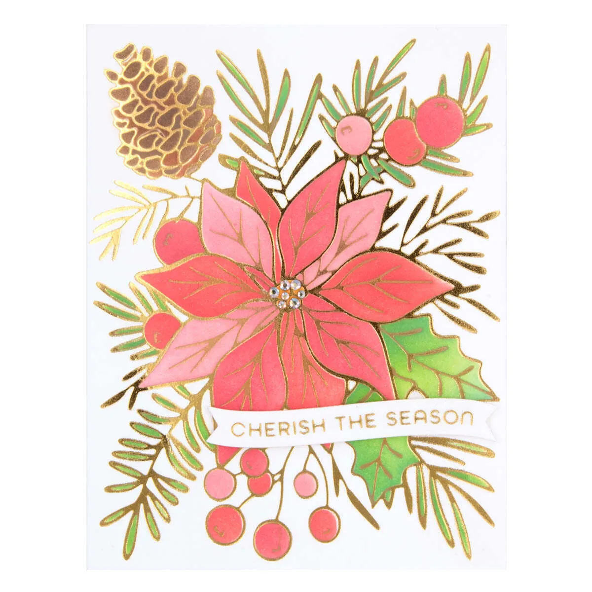Full Bloom Poinsettia Die and Stencil Bundle Glimmer Hot Foil Plates