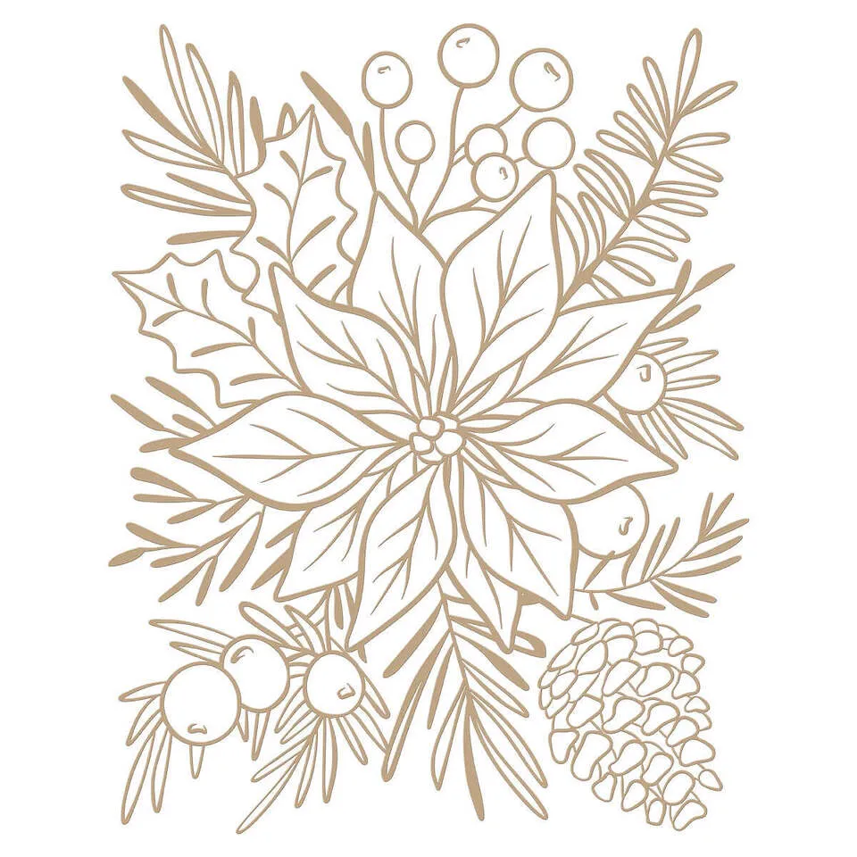 Full Bloom Poinsettia Die and Stencil Bundle Glimmer Hot Foil Plates