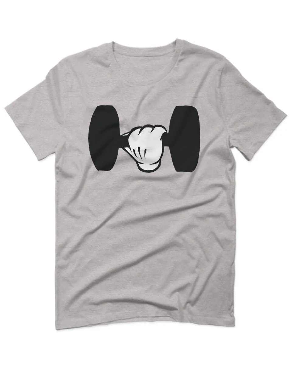 Funny Cool Workout weigths Lift Cartoon Glove Dumbells Dumbell For men T Shirt