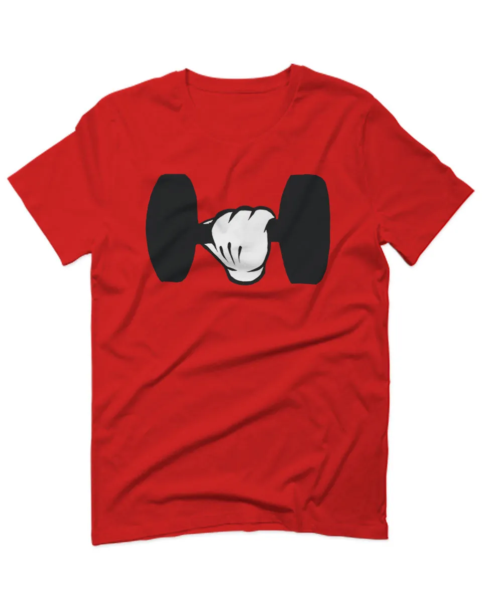 Funny Cool Workout weigths Lift Cartoon Glove Dumbells Dumbell For men T Shirt