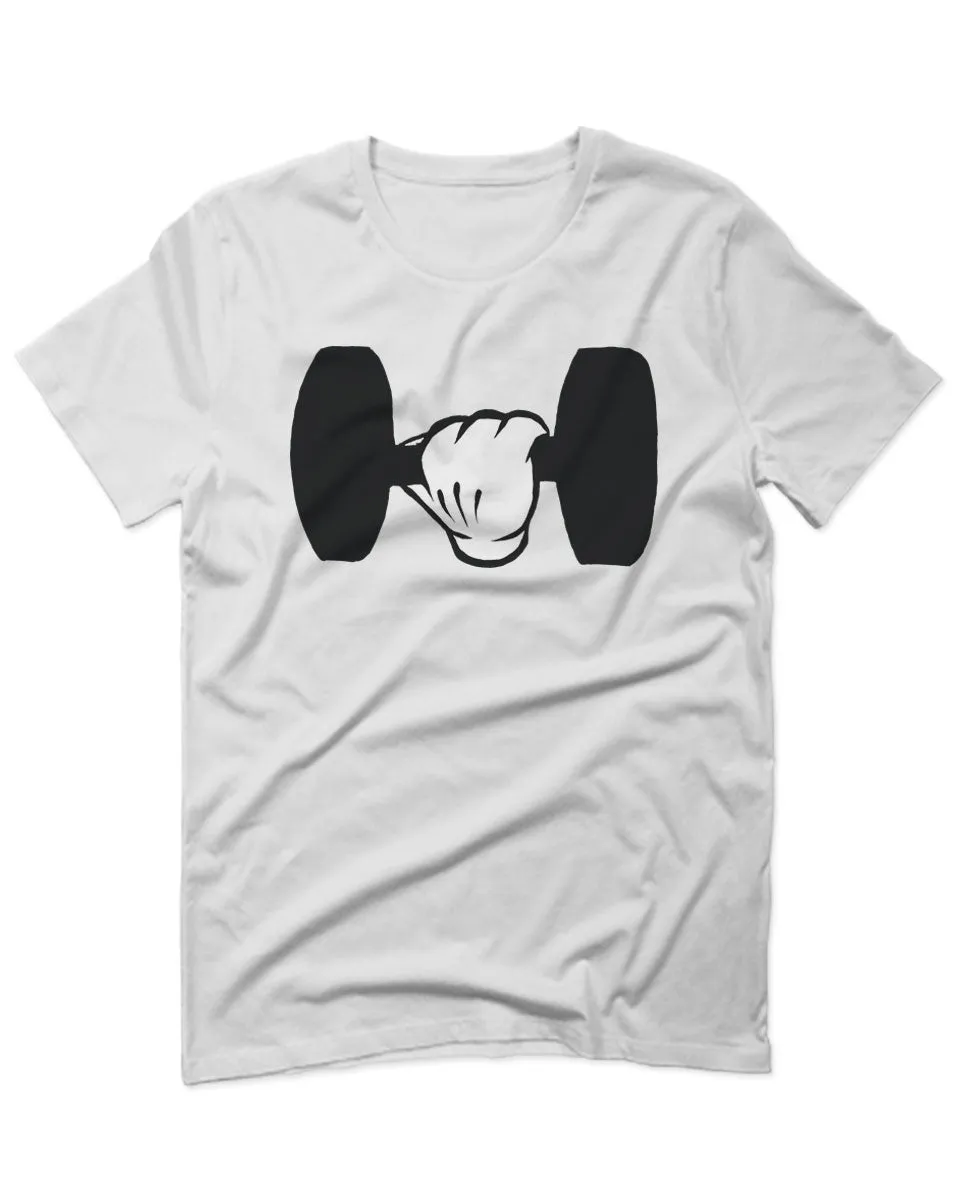 Funny Cool Workout weigths Lift Cartoon Glove Dumbells Dumbell For men T Shirt