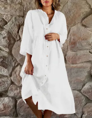 Gabriela® | Breathable Cotton And Linen Beach Dress