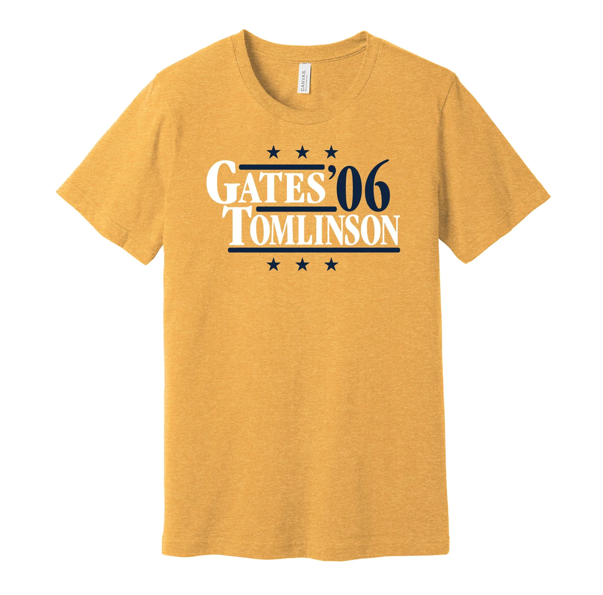Gates & Tomlinson '06 - San Diego Football Legends Political Campaign Parody T-Shirt - Hyper Than Hype Shirts