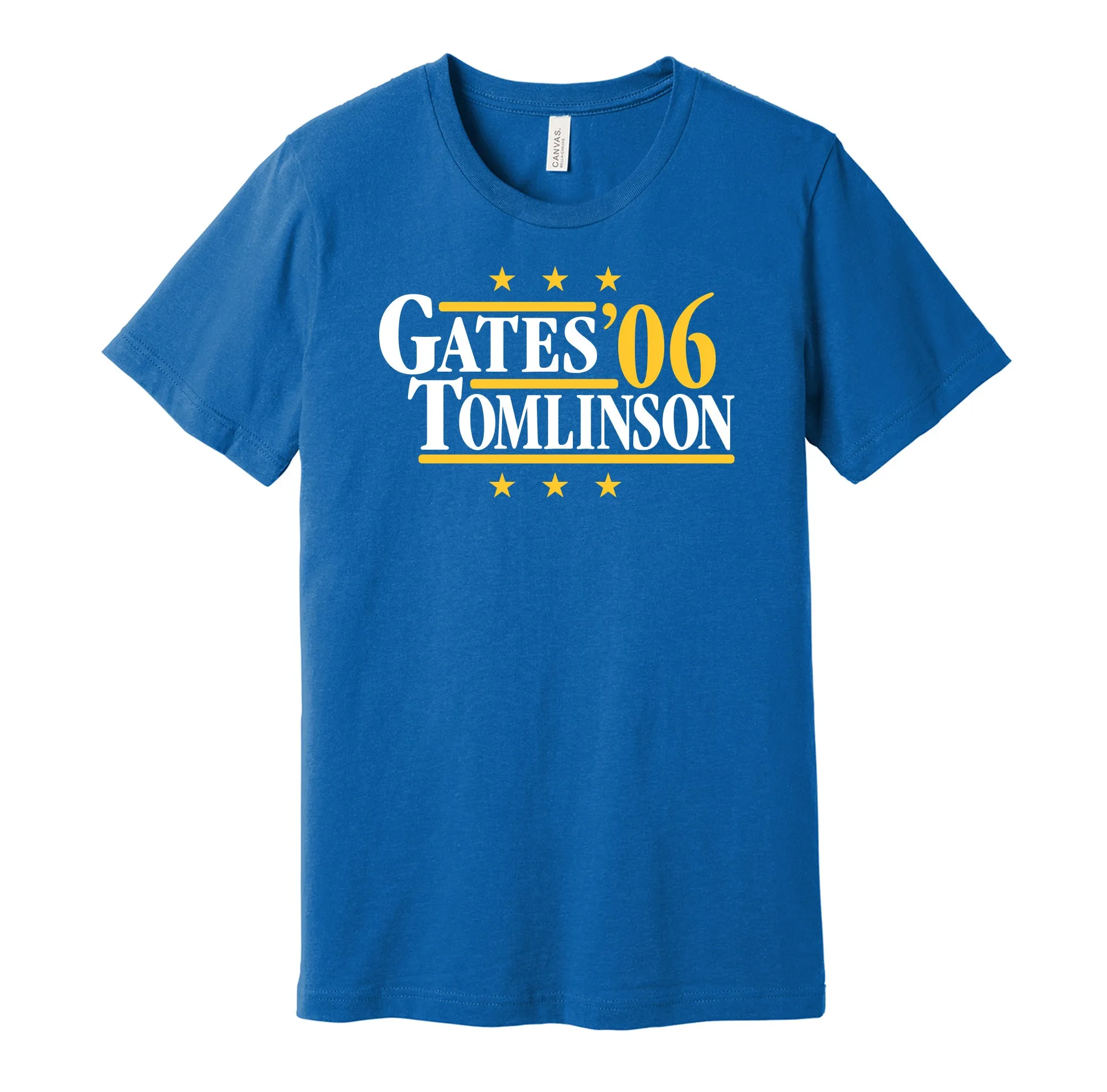 Gates & Tomlinson '06 - San Diego Football Legends Political Campaign Parody T-Shirt - Hyper Than Hype Shirts
