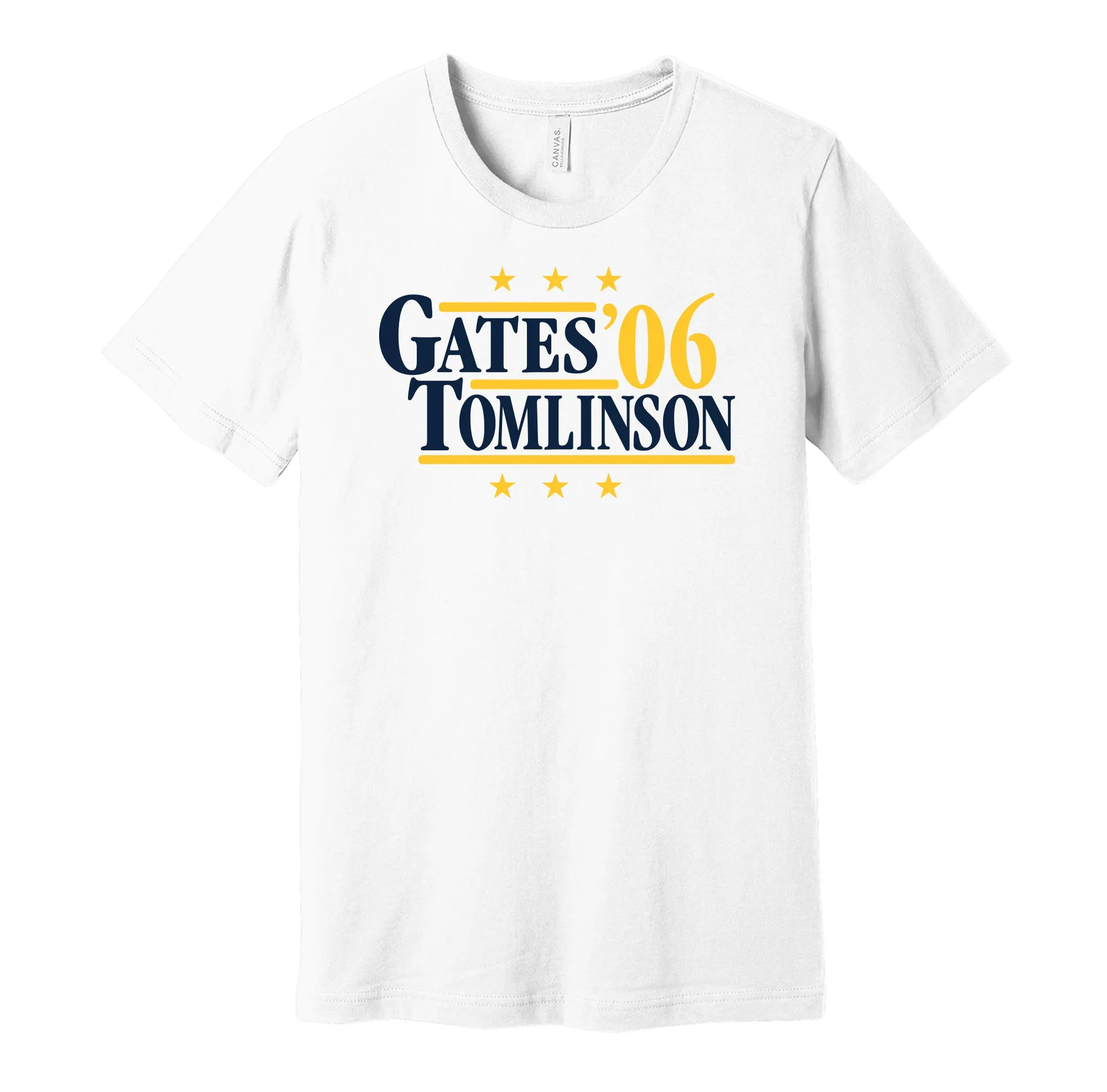 Gates & Tomlinson '06 - San Diego Football Legends Political Campaign Parody T-Shirt - Hyper Than Hype Shirts