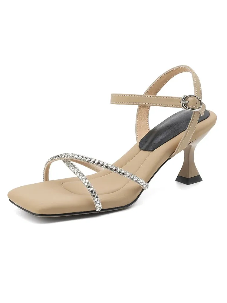 Geneva Leather Square Toe Sandals