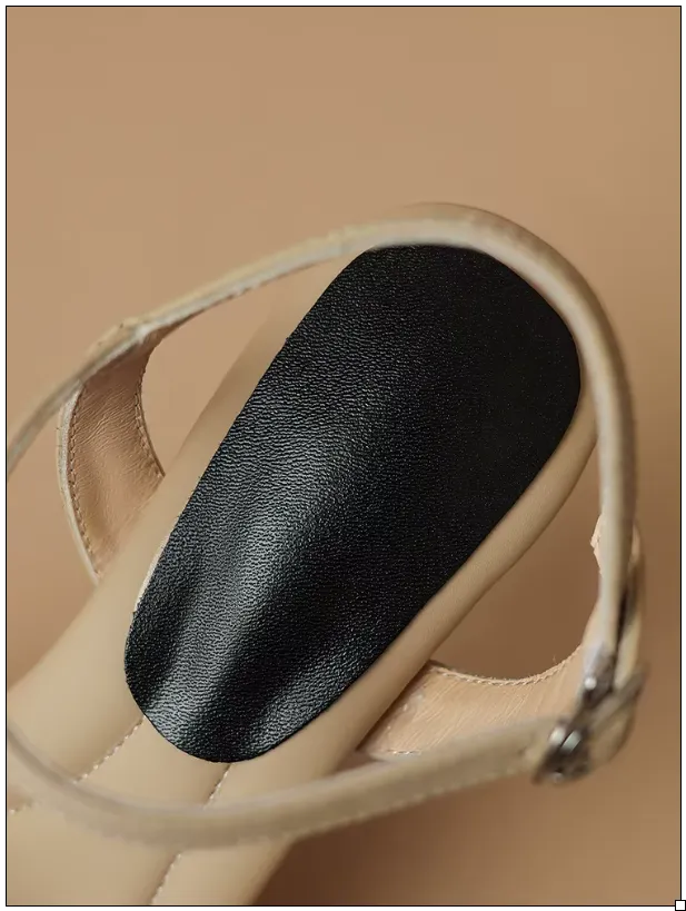 Geneva Leather Square Toe Sandals
