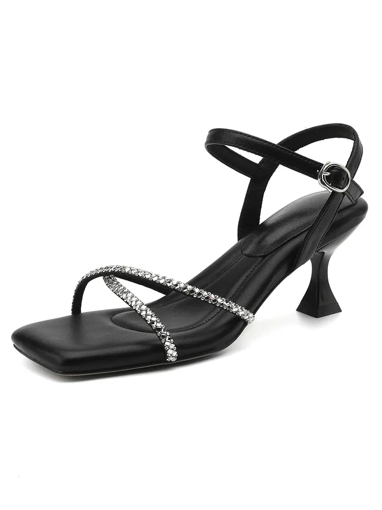 Geneva Leather Square Toe Sandals