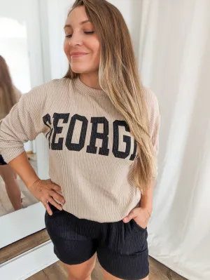 Georgia Ribbed Long Sleeve Comfy Top