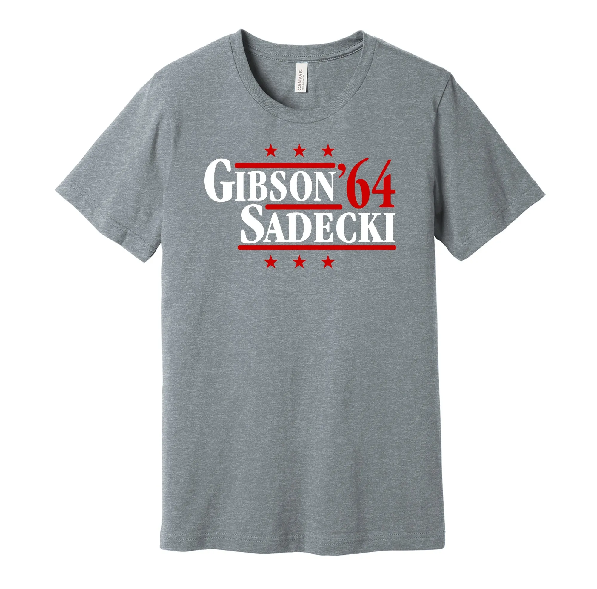 Gibson & Sadecki '64 - St. Louis Baseball Legends Political Campaign Parody T-Shirt - Hyper Than Hype Shirts