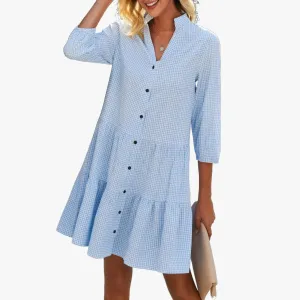 Gingham Button-Down Dress