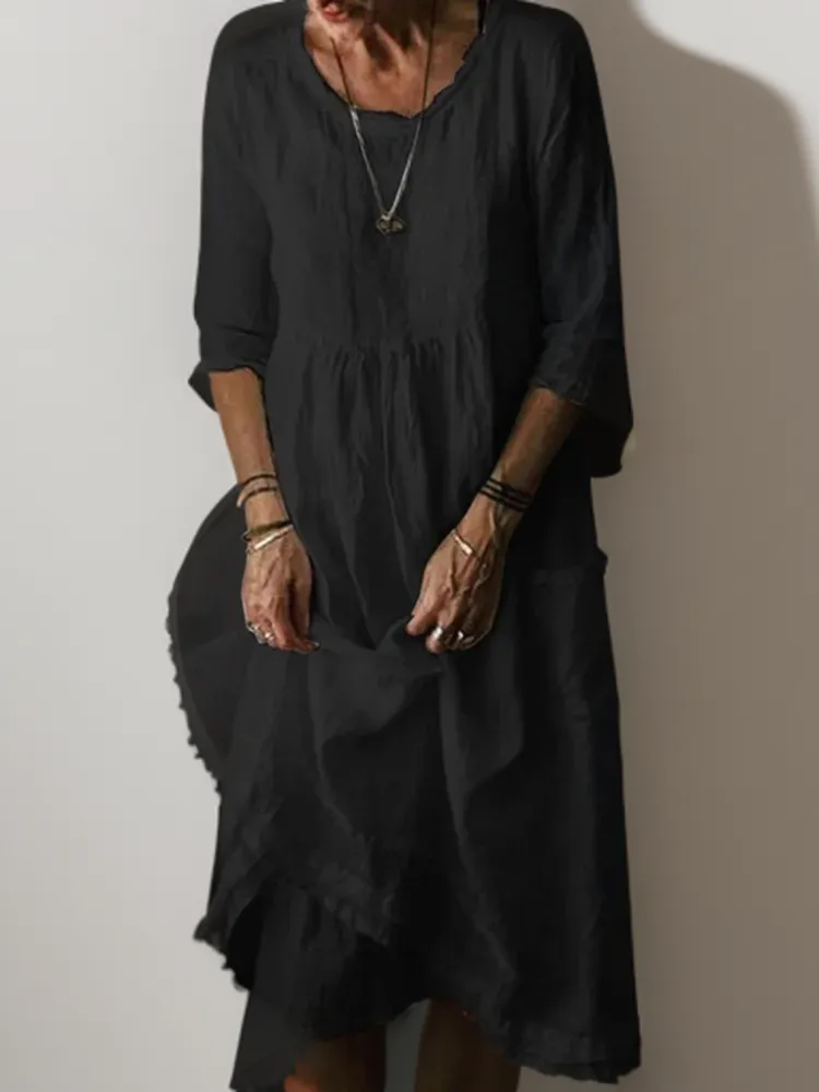 Gloria® | Maxi dress with a loose crew neck