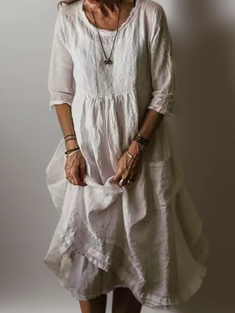 Gloria® | Maxi dress with a loose crew neck