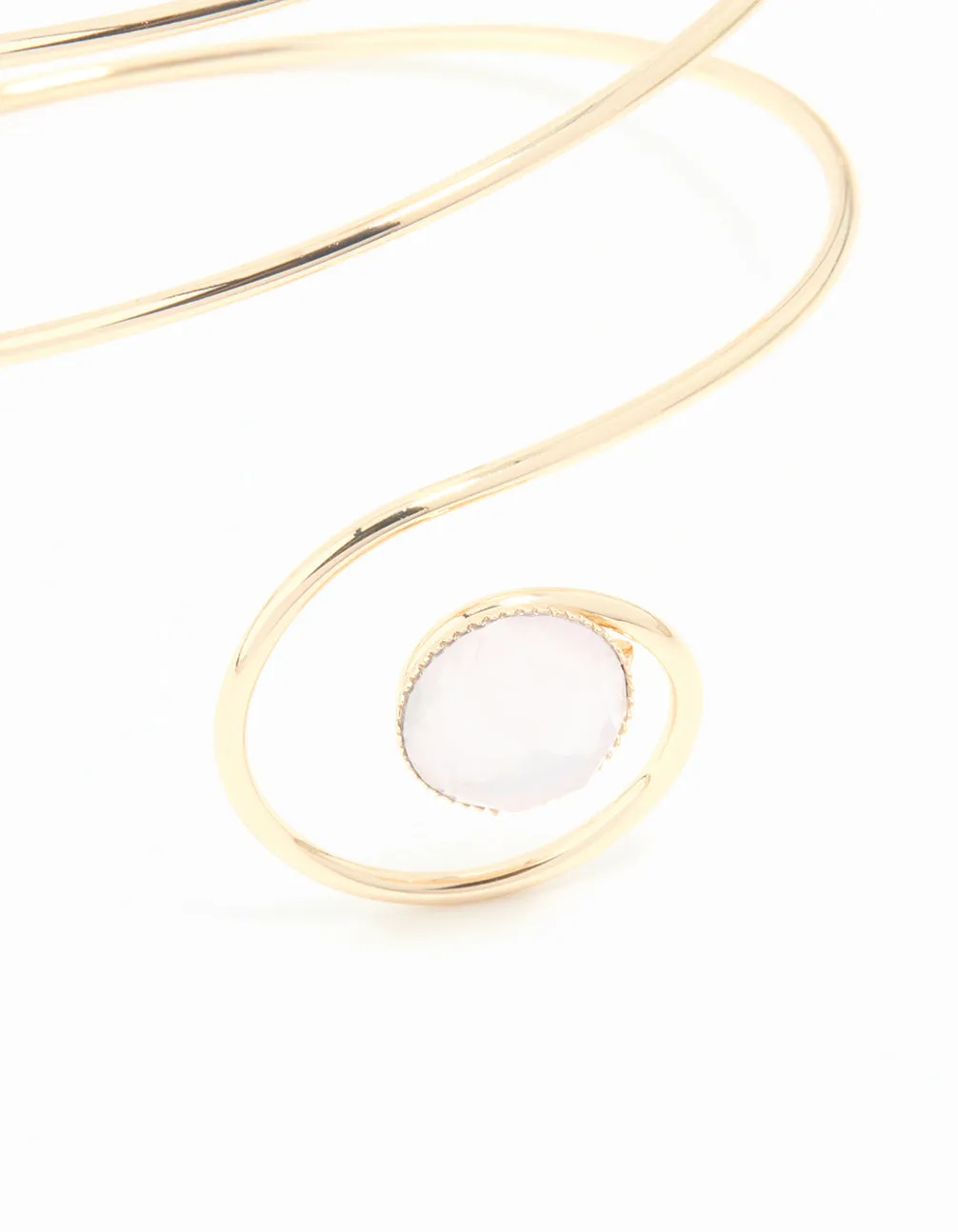 Gold Clear Gem Swirl Arm Cuff