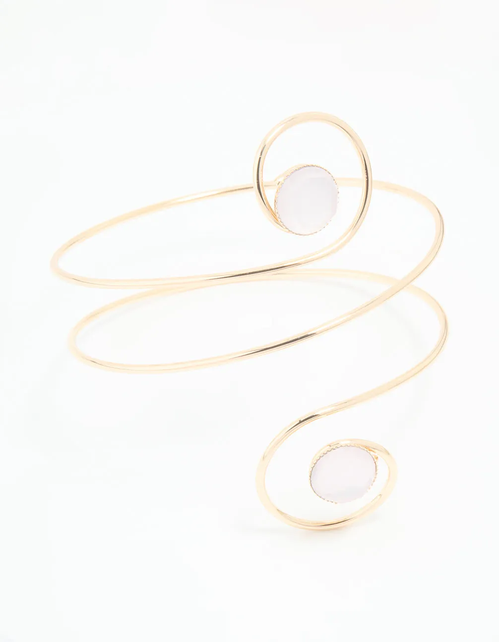 Gold Clear Gem Swirl Arm Cuff
