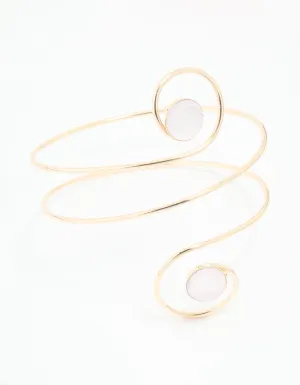 Gold Clear Gem Swirl Arm Cuff