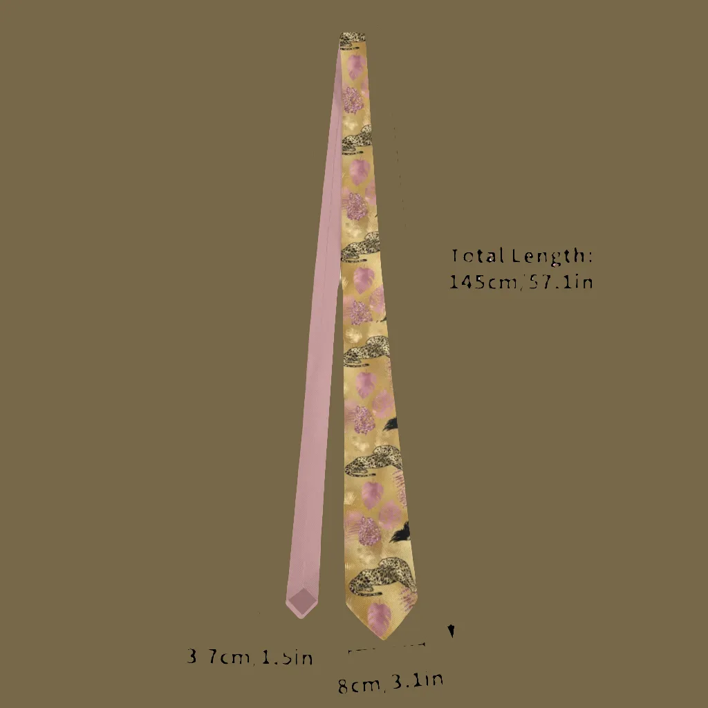 Gold Leopard Pattern Necktie