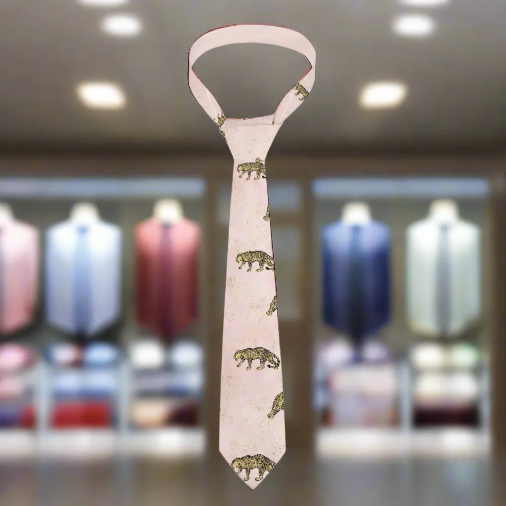 Gold Leopard Pattern Necktie