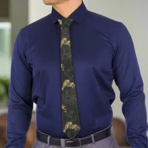 Gold Leopard Pattern Necktie