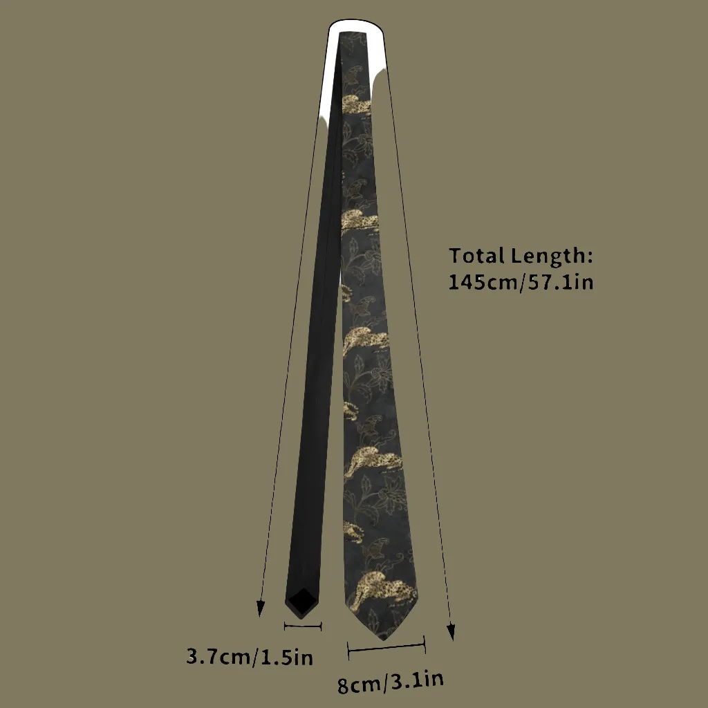 Gold Leopard Pattern Necktie