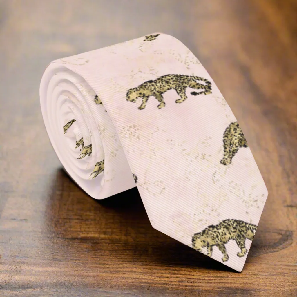 Gold Leopard Pattern Necktie