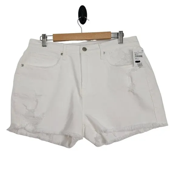 GOOD AMERICAN Good 90's Loose Fitted Waist Cropped Knees Bermuda Shorts 12/31