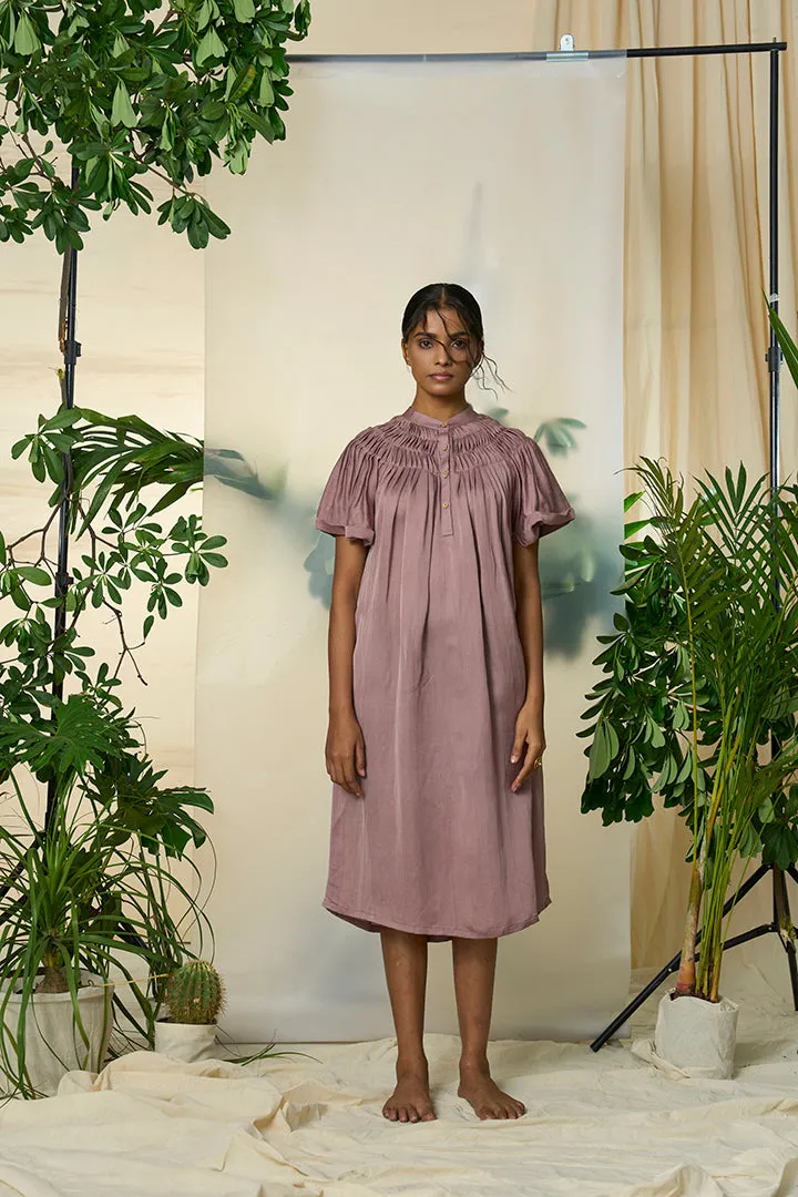 Grape Wine Eucalyptus Silk Dress
