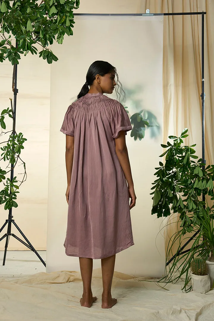 Grape Wine Eucalyptus Silk Dress