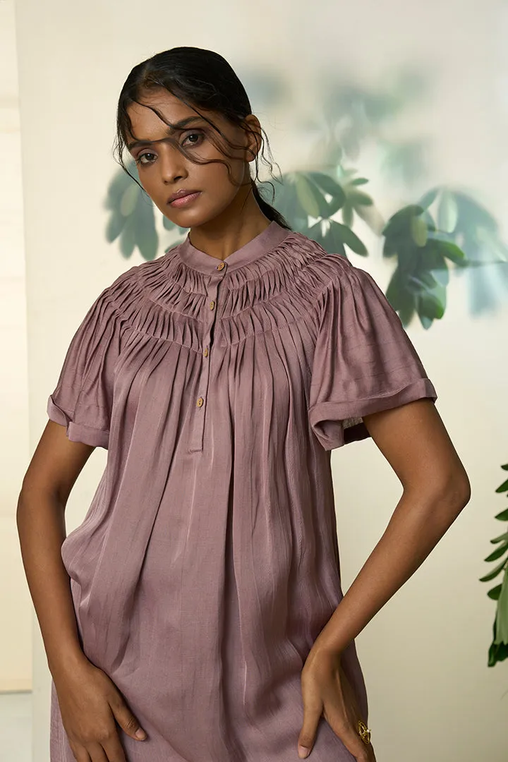 Grape Wine Eucalyptus Silk Dress