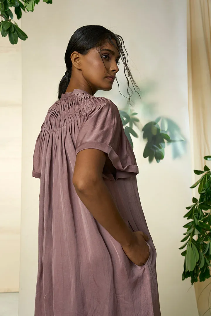 Grape Wine Eucalyptus Silk Dress