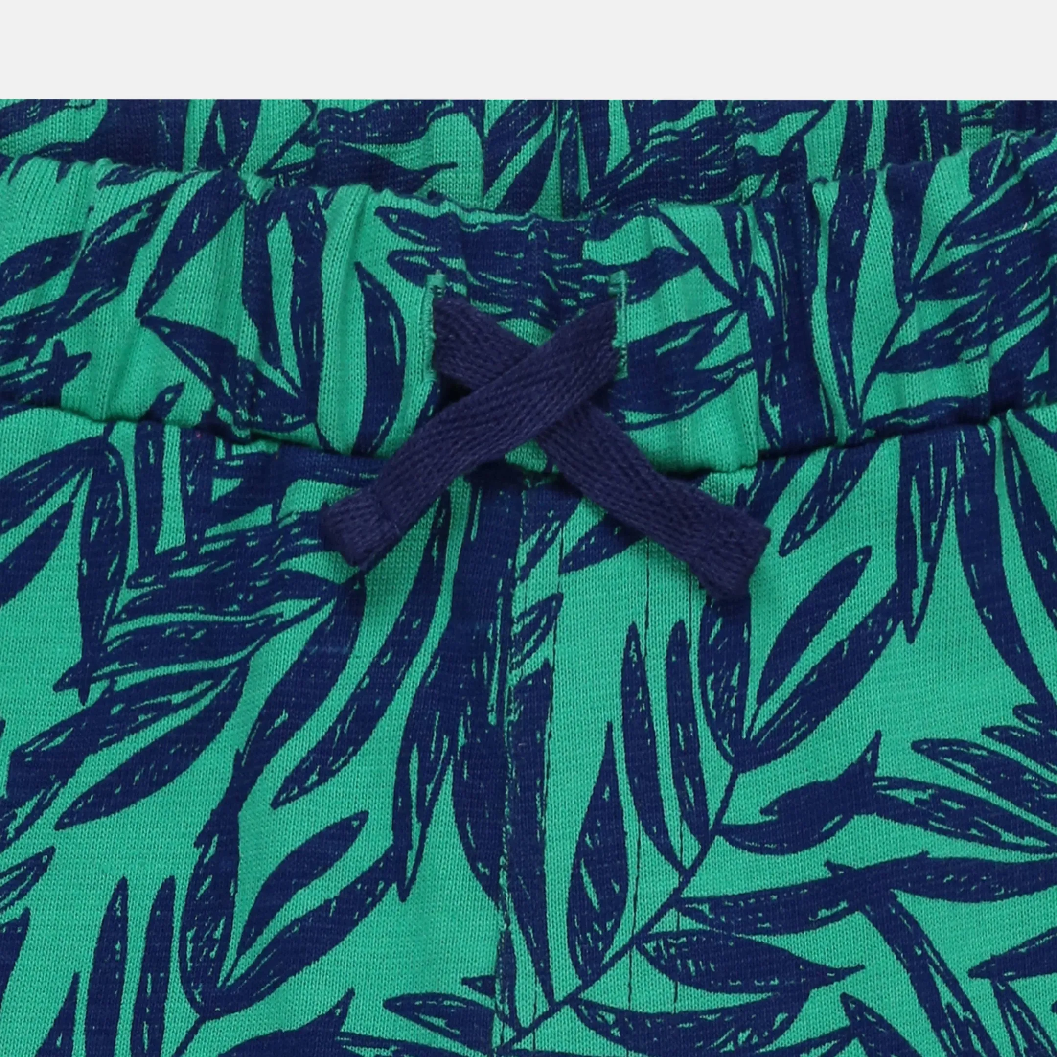 Green Palm Print Shorts
