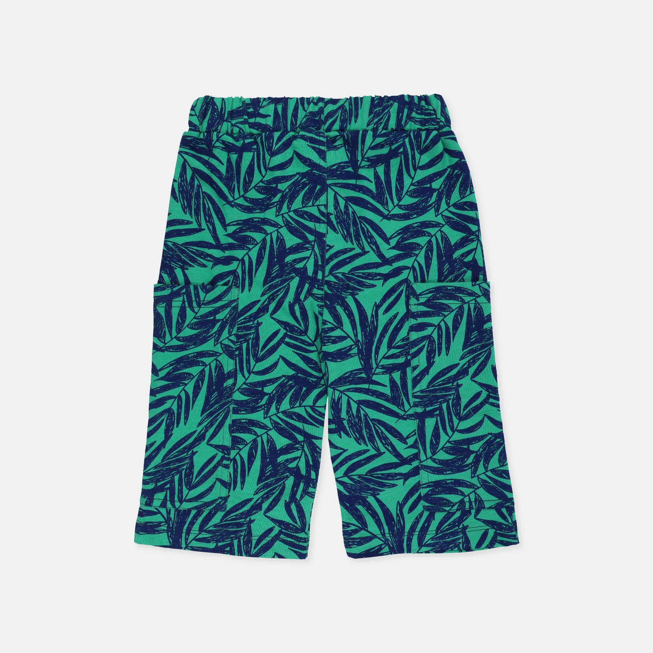 Green Palm Print Shorts