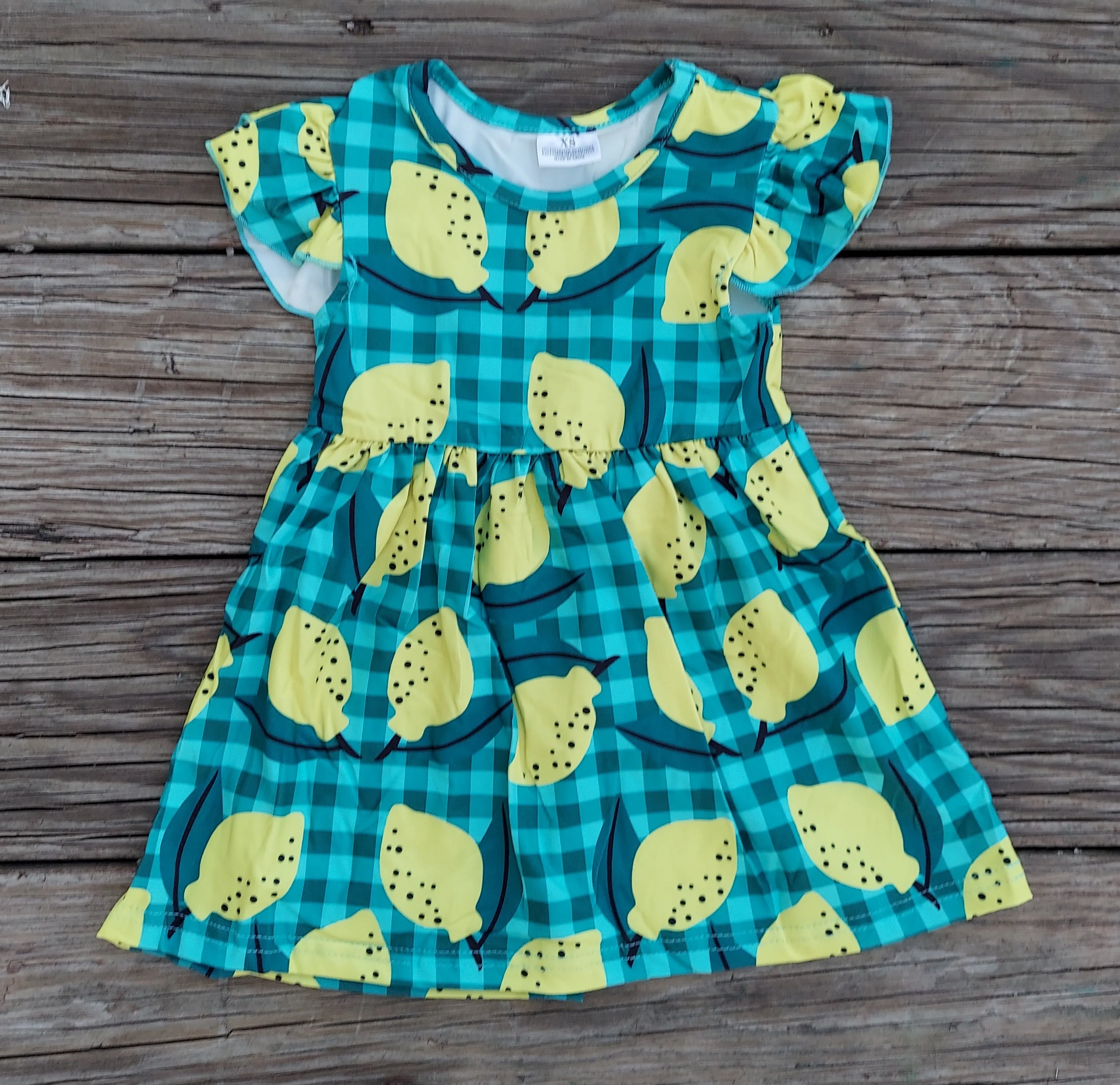 Green Plaid Lemon Dress