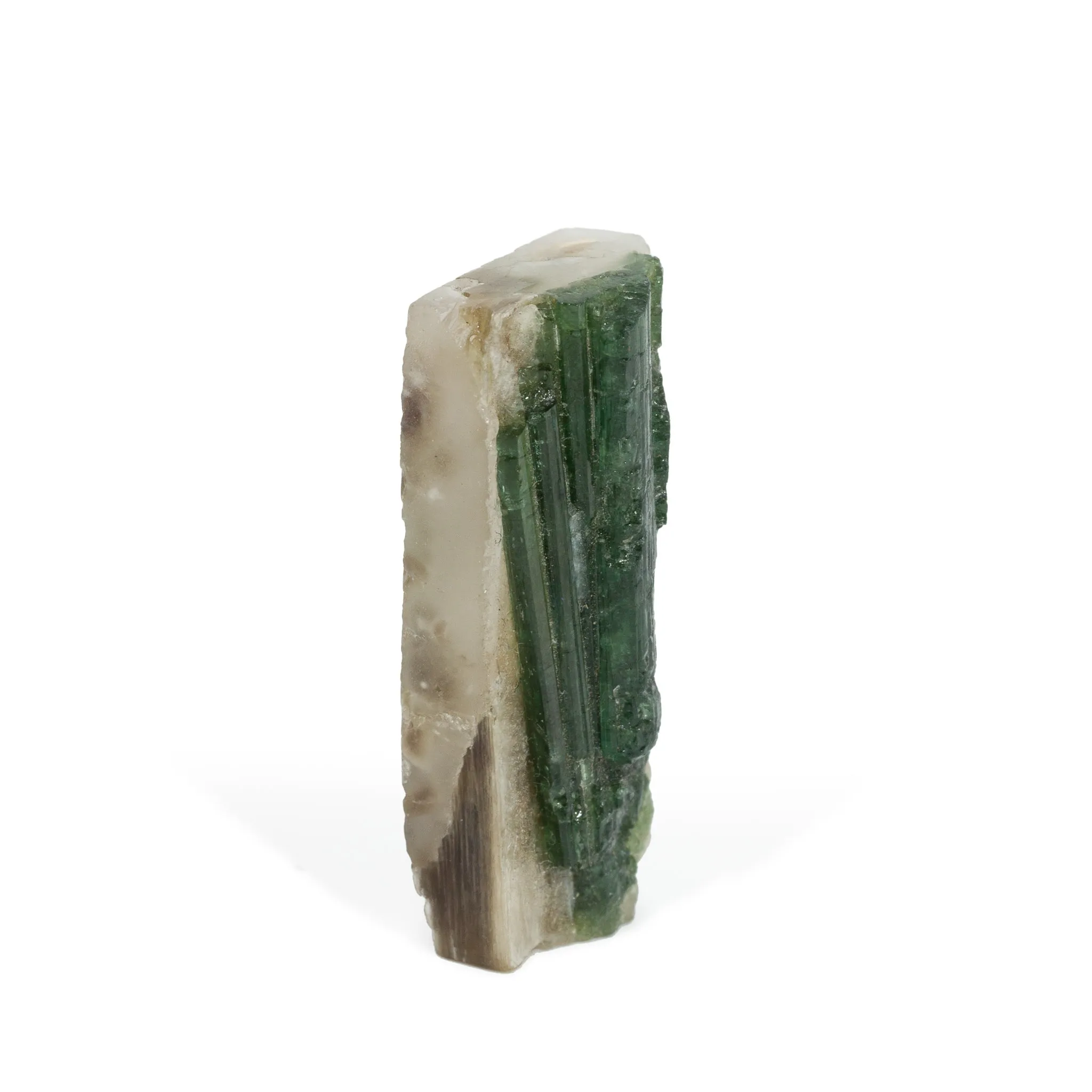 Green Tourmaline in Quartz 53 Carat Natural Crystal Cabochon