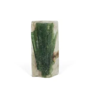 Green Tourmaline in Quartz 53 Carat Natural Crystal Cabochon