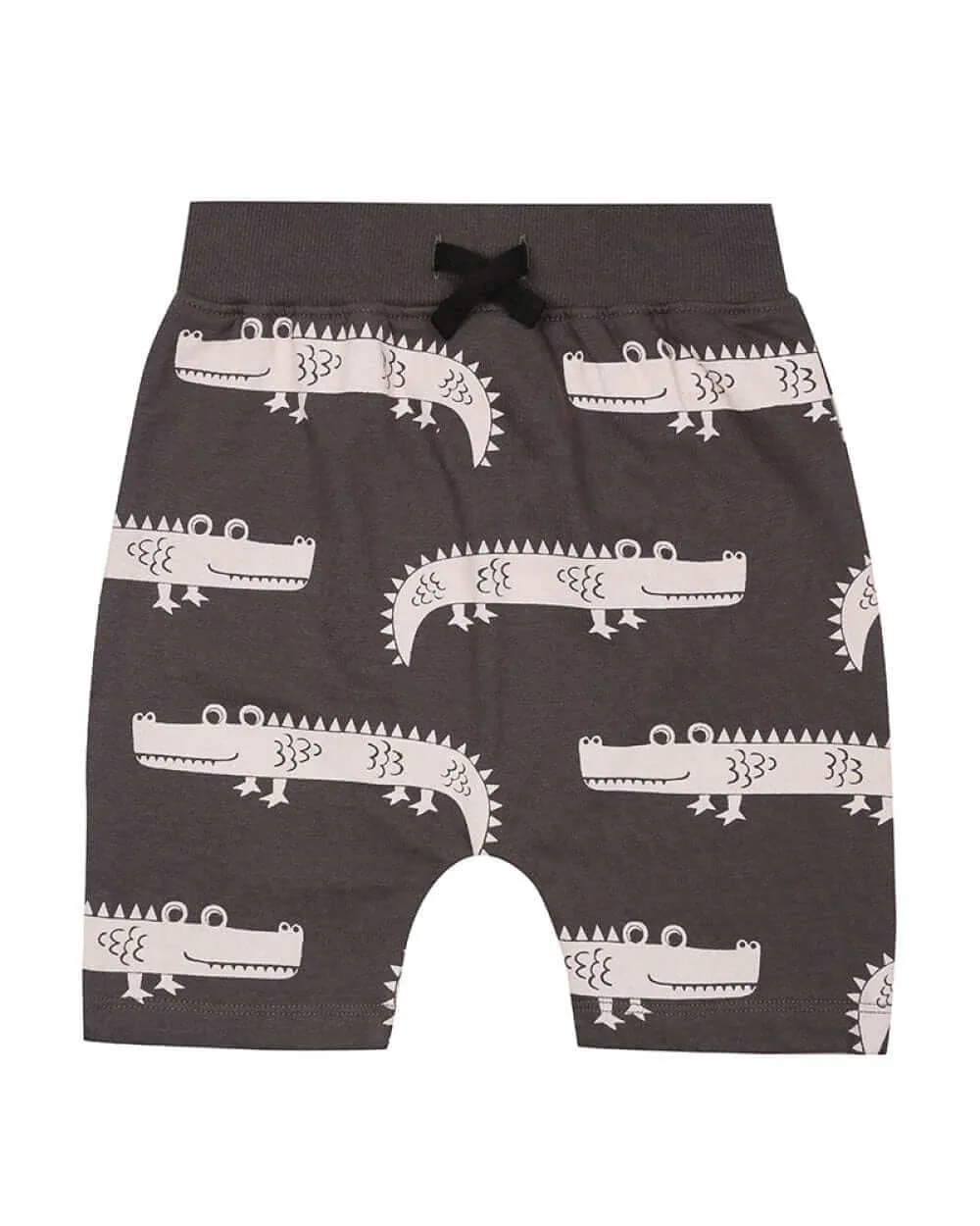Grey Crocodile Print Shorts