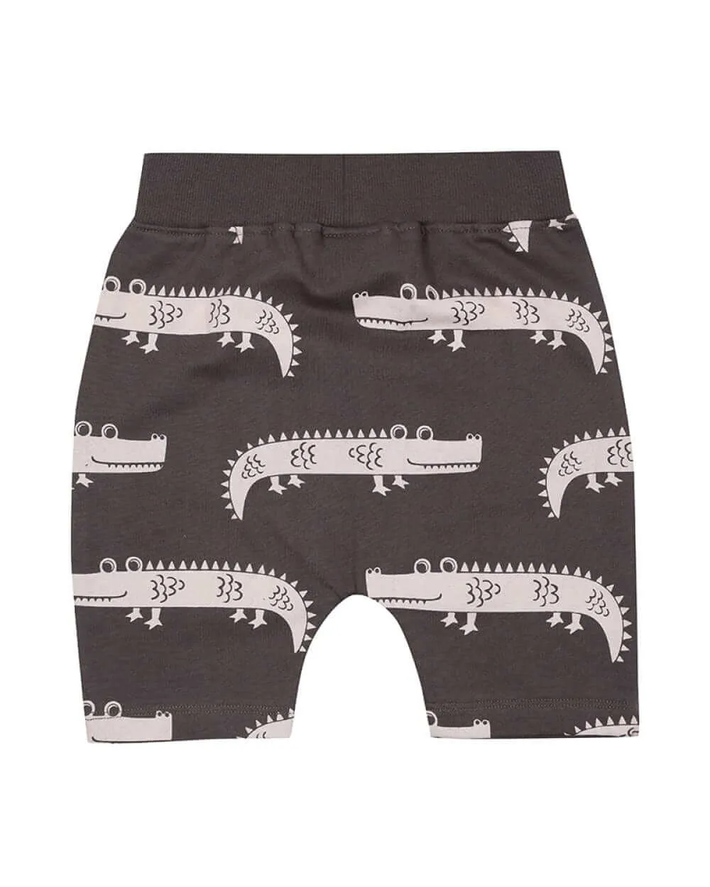 Grey Crocodile Print Shorts