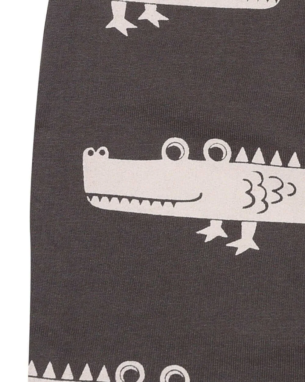 Grey Crocodile Print Shorts