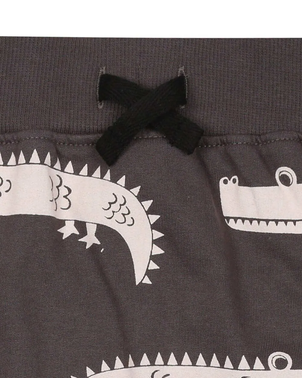 Grey Crocodile Print Shorts