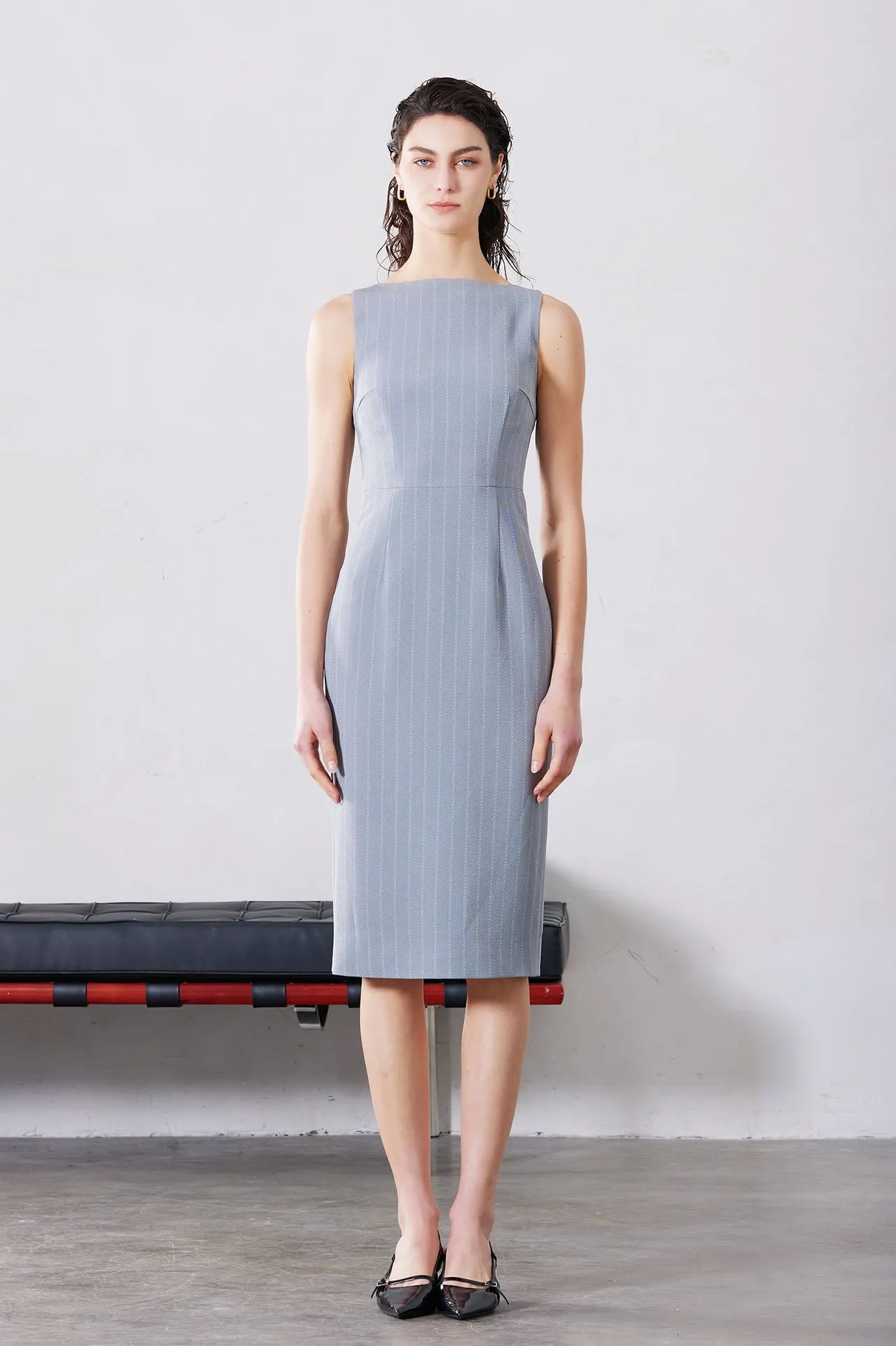 GREY STRIPED DRESS