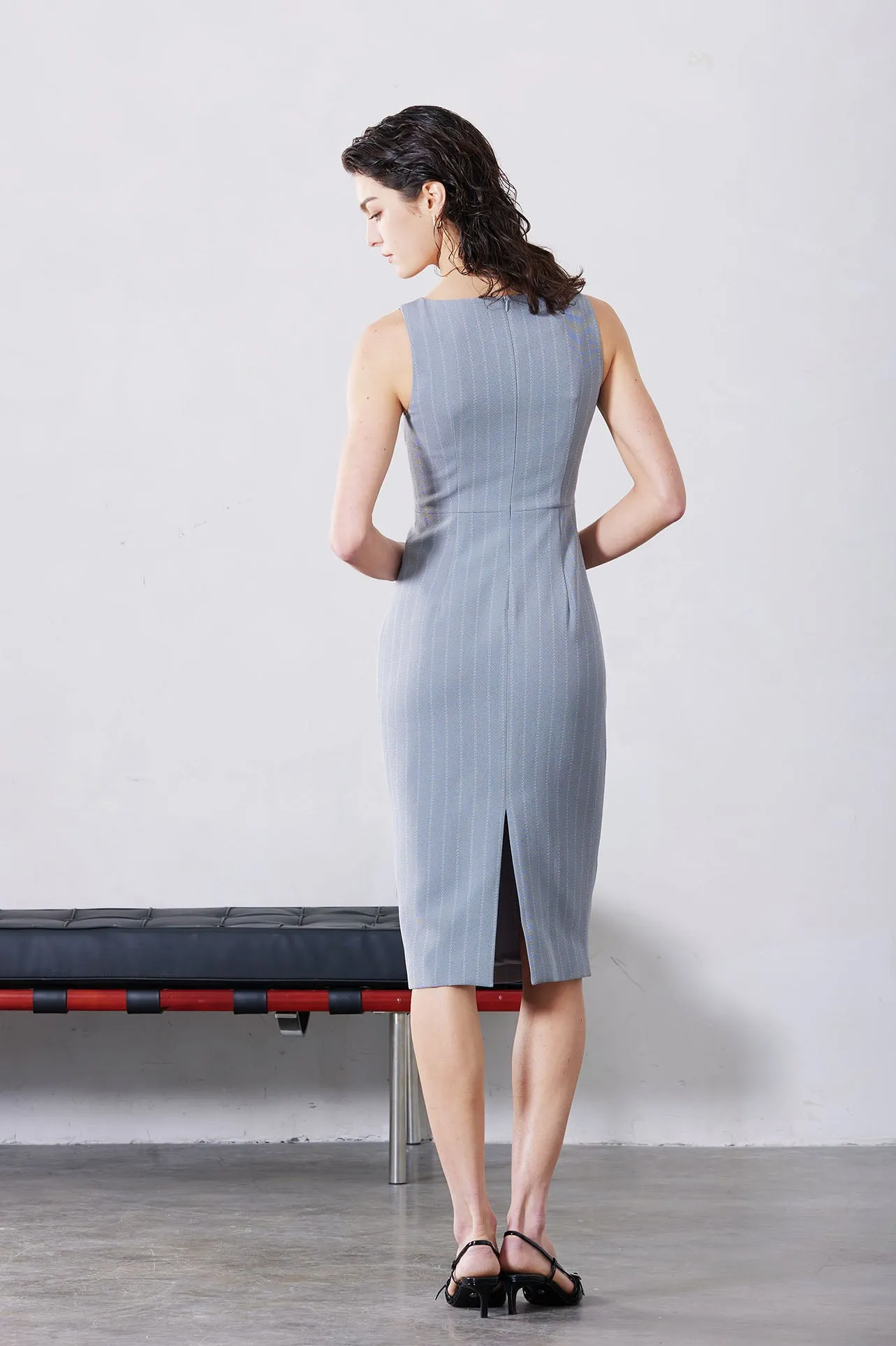 GREY STRIPED DRESS