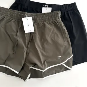 Gymshark M Training Contrast Loose 2.5&quot; Shorts &amp; Scallop Hem Shaped Shorts Set