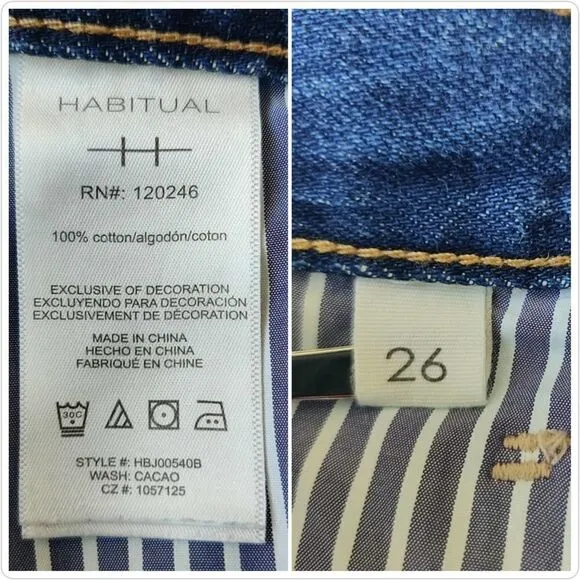 Habitual denim cutoff midi shorts sz 26 style HBJ00540B