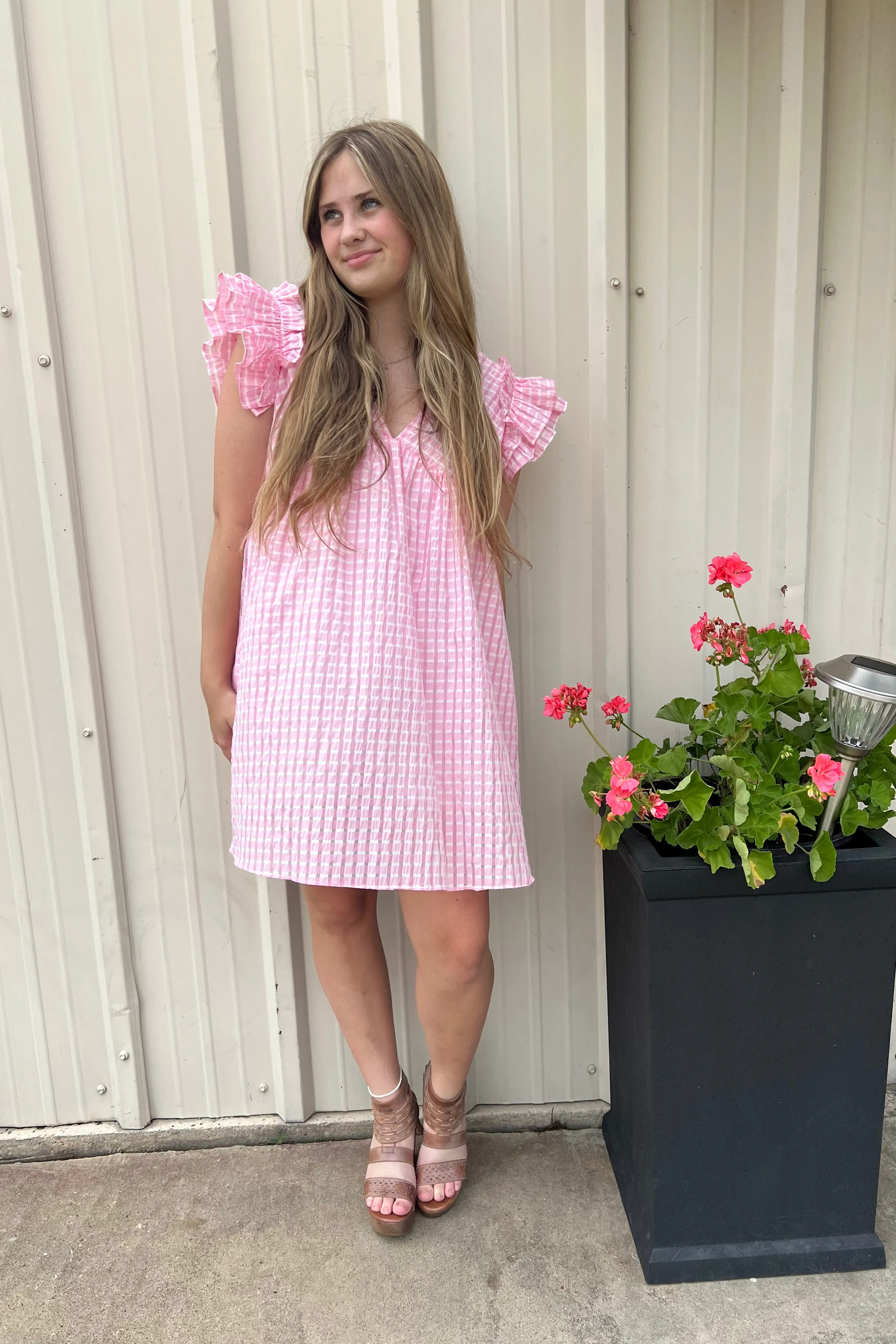 HARLYN RUFFLED SLEEVE MINI DRESS