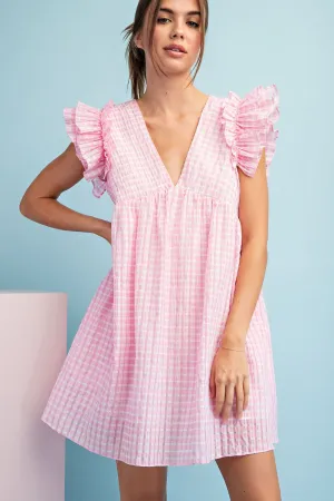 HARLYN RUFFLED SLEEVE MINI DRESS