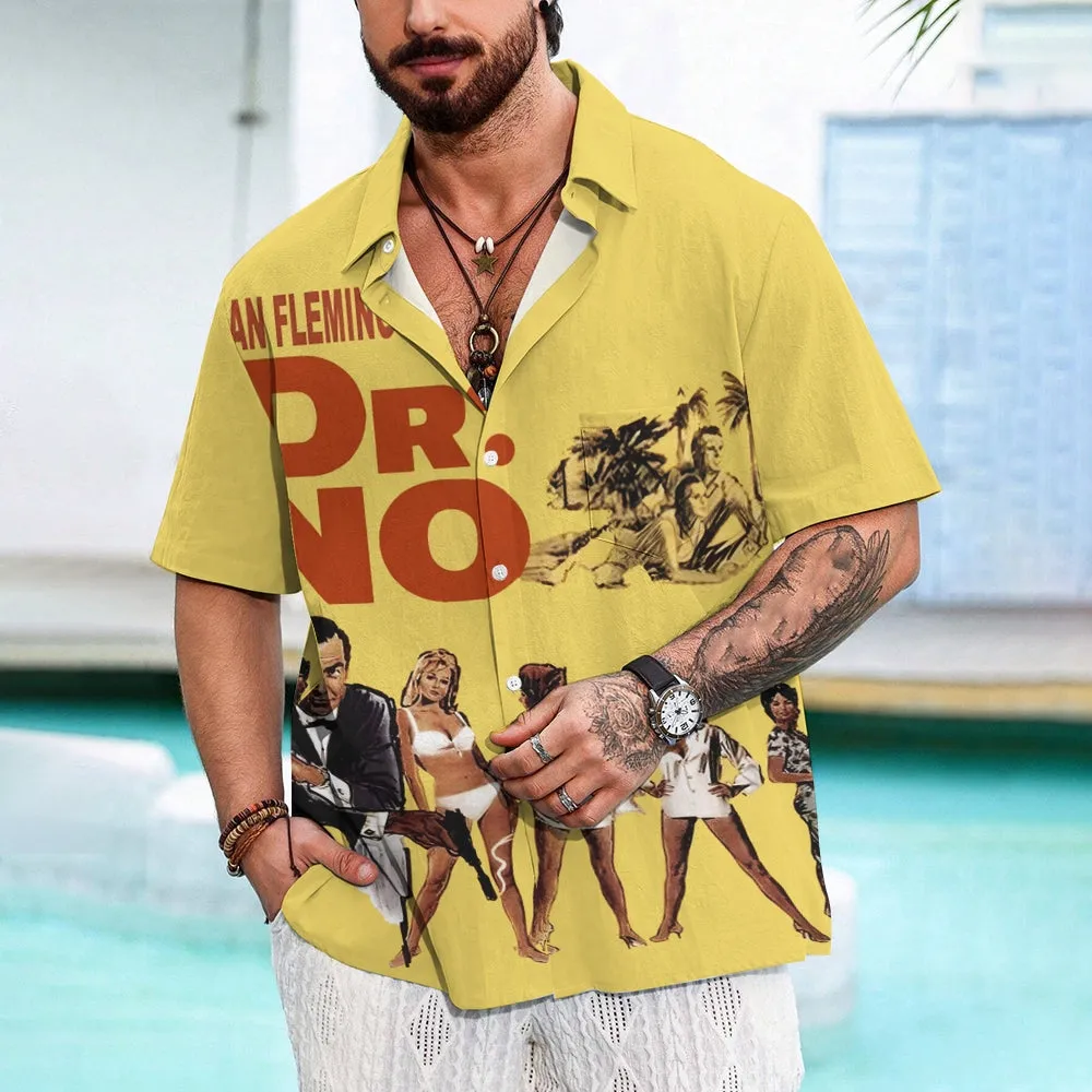 Hawaiian Character Casual Oversized Short Sleeve Shirt 2406001589
