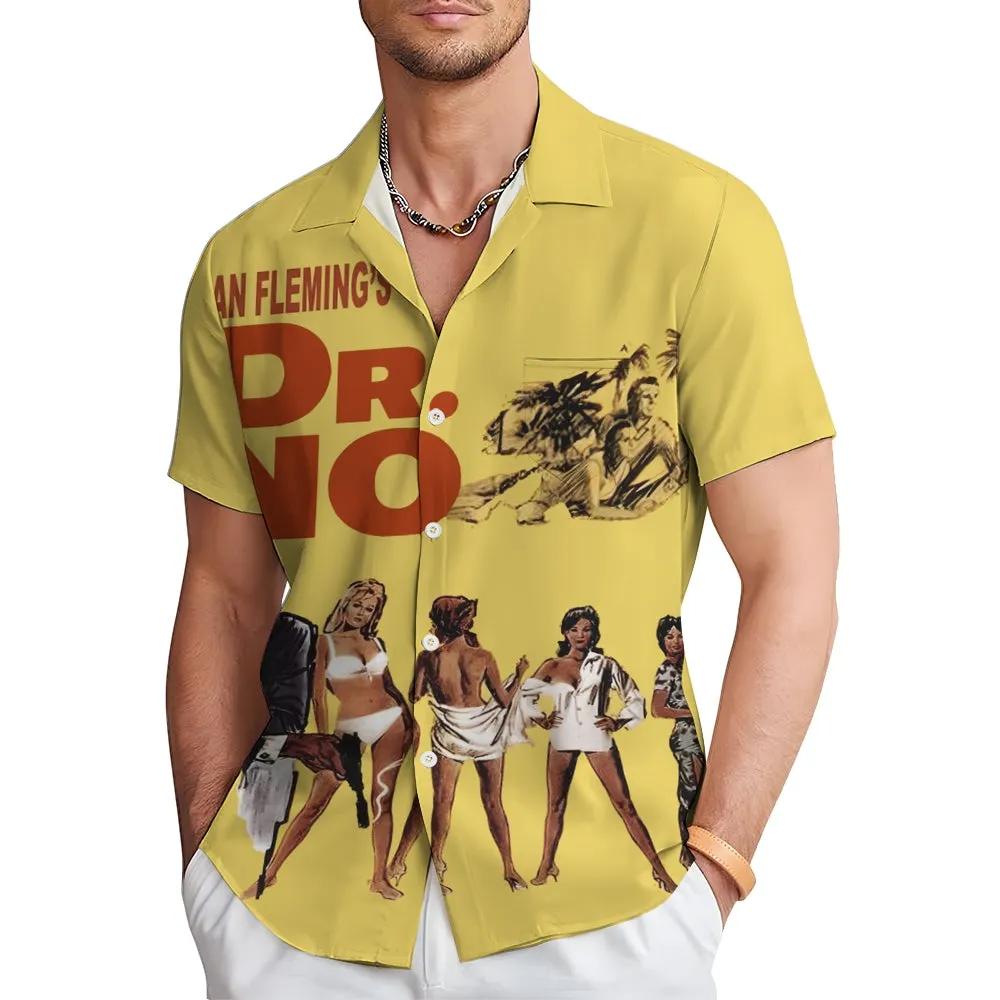 Hawaiian Character Casual Oversized Short Sleeve Shirt 2406001589